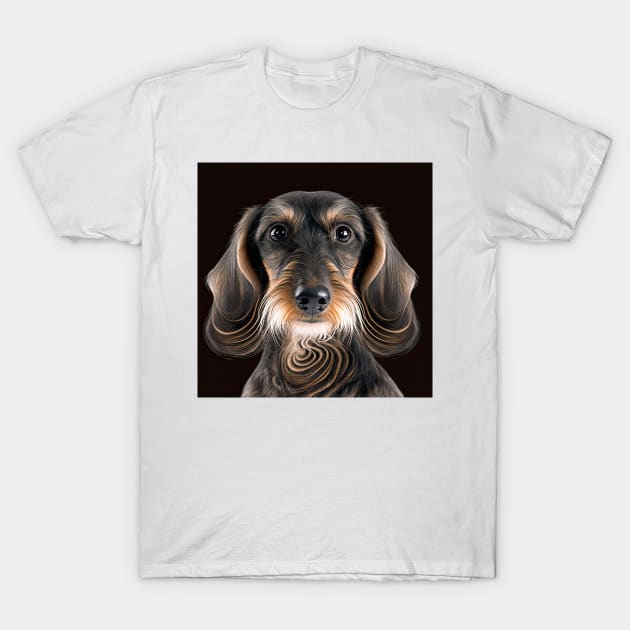 A Fractal Design of A Miniature Wire Hair Dachshund T-Shirt by daniel4510